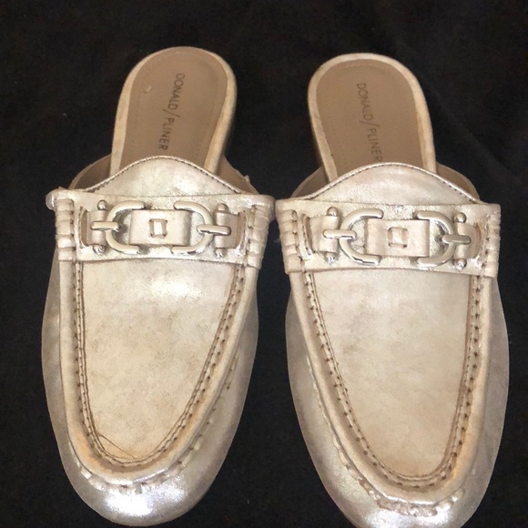 Donald Pliner Metallic Loafer Mules - Picture 4 of 11